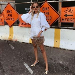 WeWoreWhat Short Linen Overalls White Shortalls